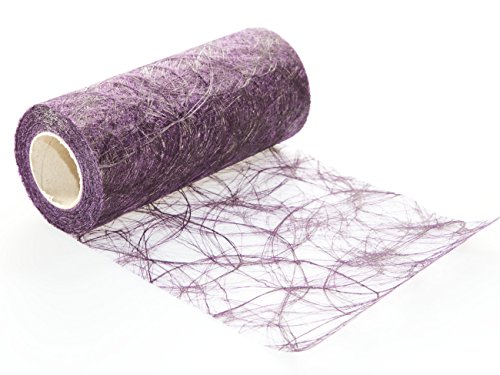 Protinam Sizoweb 20cm x 25m Tischläufer Tischband in Aubergine zur Dekoration wie Sommer, Ostern, Weihnachten oder Hochzeiten abgelängt (25m, aubergine 5900) von Protinam