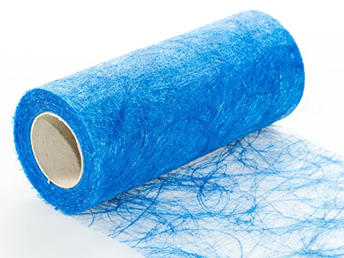 Protinam Sizoweb 20cm x 25m Tischläufer Tischband in Blau zur Dekoration wie Sommer, Ostern, Weihnachten oder Hochzeiten abgelängt (25m, blau 7340) von Protinam