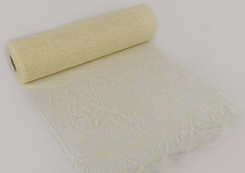 Protinam Sizoweb 30cm x 25m Tischläufer Tischband in Creme zur Dekoration wie Sommer, Ostern, Weihnachten oder Hochzeiten abgelängt (25m, Creme 4020) von Protinam