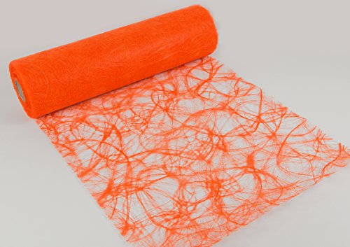 Protinam Sizoweb 30cm x 25m Tischläufer Tischband in Orange zur Dekoration wie Sommer, Ostern, Weihnachten oder Hochzeiten abgelängt (25m, orange 8280) von Protinam