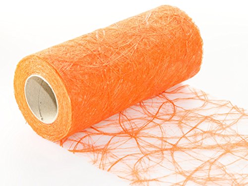 Sizoweb 20cm breit 5m oder 20m lang Tischläufer Tischband in unterschiedlichen Farben zur Dekoration wie Grillen, Sommer, Ostern, Weihnachten oder Hochzeiten manuell abgelängt durch Protinam (20m, orange 8280) von Protinam