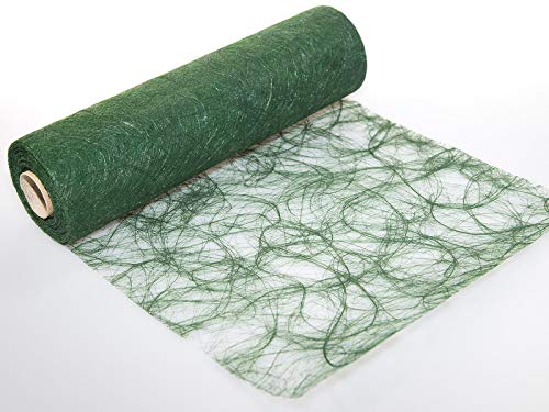 Protinam Tischläufer Sizoweb, 30 cm breit, 20 m lang, Dunkelgrün 6725, Gestreift von Protinam