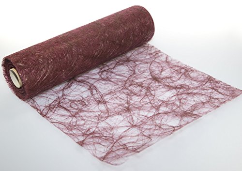 Sizoweb Tischläufer in unterschiedlichen Farben, 30 cm breit, 5 oder 20 m lang 5,0 m bordeaux 3580 von Protinam