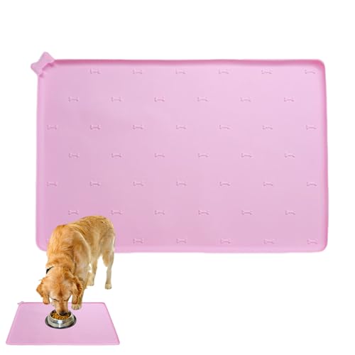 Protoence Futterplatz,Katzenplatzmatte - 60 X 40 cm Silikon rutschfeste Klappbare Auslaufsichere Haustierfütterunterlage Für Hunde Katzen Innenboden Küche von Protoence