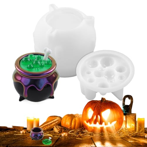 Protoence Halloween Gussform | Kesselform Zur Aufbewahrung Halloween Silikonform,Wiederverwendbare Einfache Entformung Für Kinder Und Erwachsene Protoence Halloween Gussform | Kesselform Zur Aufbewahrung Halloween Silikonform,Wiederverwendbare Einfache Entformung Für Kinder Und Erwachsene von Protoence