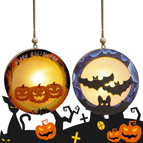 Protoence Halloween Kürbis Lampe | Leuchtender Kürbis Deko | 2 Stück Holz Laterne Batteriebetrieben Deko Für Zuhause Schlafzimmer Schreibtisch Innen Außen Halloween Party Protoence Halloween Kürbis Lampe | Leuchtender Kürbis Deko | 2 Stück Holz Laterne Batteriebetrieben Deko Für Zuhause Schlafzimmer Schreibtisch Innen Außen Halloween Party von Protoence