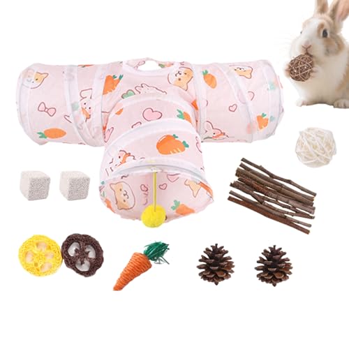 Protoence Nagertier Tunnel - Zusammenklappbarer Interaktiver Haustiertunnel - Hamster Spielplatz Für Klettern Nagen Schlafen Nestbau Verstecken Kuscheln Spielen Innen Außen Protoence Nagertier Tunnel - Zusammenklappbarer Interaktiver Haustiertunnel - Hamster Spielplatz Für Klettern Nagen Schlafen Nestbau Verstecken Kuscheln Spielen Innen Außen von Protoence