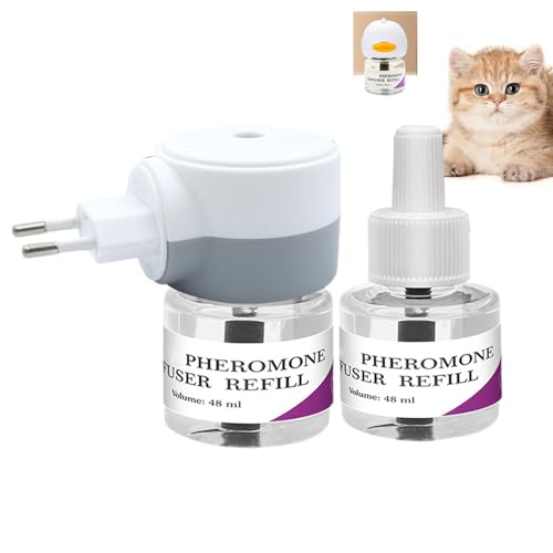 Protoence Pheromon Diffuser Zur Beruhigung Von Katzen,Beruhigender Stecker Pheromon Diffusor - Stecker Für Schlafkomfort Und Entspannung Für Ruhiges Zuhause Und Reisen Mit Katzen von Protoence
