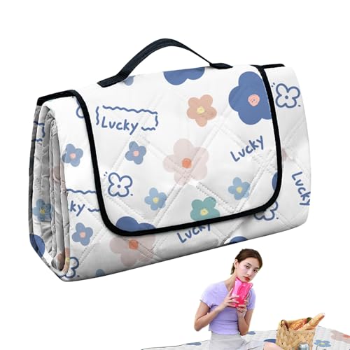 Protoence Picknickdecke Klappbar,198x198cm Outdoor Picknickdecke | wasserdichte Tragbare Unterlage für Rasen Camping Wanderungen Wohnmobilstandplatz Sitzbereich von Protoence