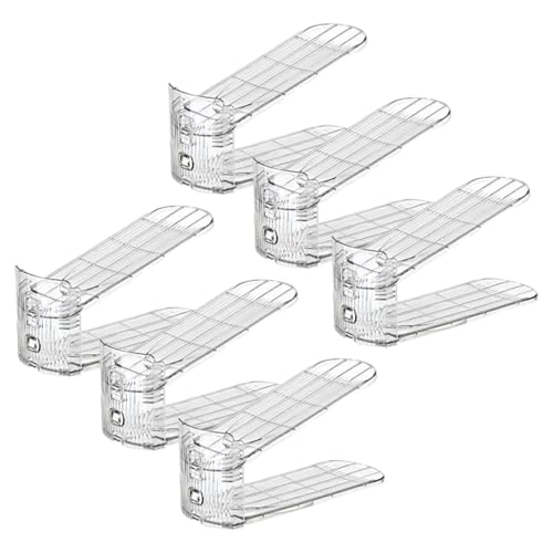 Protoence Schuhfach-Organizer, 6er Set Schuhstapler, Zwei Ebenen Rutschfester Höhenverstellbar Stapelbarer Stauraum Für Tür Eingang Schrank Garage Protoence Schuhfach-Organizer, 6er Set Schuhstapler, Zwei Ebenen Rutschfester Höhenverstellbar Stapelbarer Stauraum Für Tür Eingang Schrank Garage von Protoence