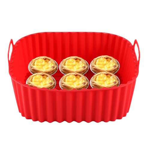 Protoence Silikon Korb für Luftfritteuse - Quadratischer Heißluftfritteuse Korb,Antihaft-Backblech Küchengeschirr Zum Backen Von Kuchen Pizza Protoence Silikon Korb für Luftfritteuse - Quadratischer Heißluftfritteuse Korb,Antihaft-Backblech Küchengeschirr Zum Backen Von Kuchen Pizza von Protoence
