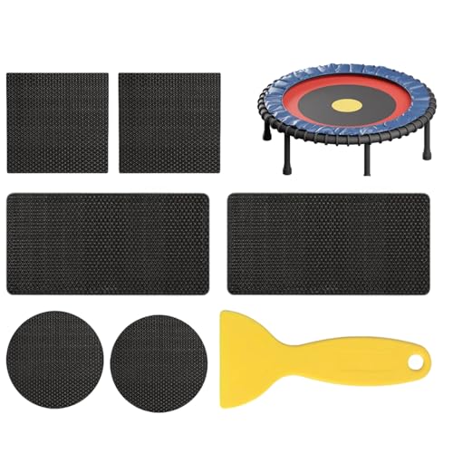 Protoence Trampolin Reparatur Patch Set | 6 Stücke Trampolin Netz Reparatur Klebeband - 3 Formen Selbstklebende Patches mit Schaber für Garten Kinder Protoence Trampolin Reparatur Patch Set | 6 Stücke Trampolin Netz Reparatur Klebeband - 3 Formen Selbstklebende Patches mit Schaber für Garten Kinder von Protoence