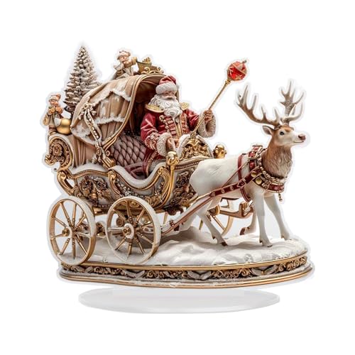 Protoence Weihnachtstischdeko - 2D Acryl Weihnachtsfiguren Santa Claus Rentier Tischdekoration,Für Fensterbank Wohnzimmer Schlafzimmer Garten Weihnachtsstimmung Dekoartikel von Protoence