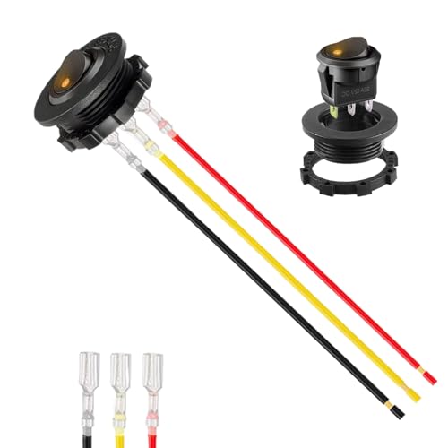 Protoence Wippschalter,3 Poliger Kippschalter Mit Beleuchtung - Vorgefertigtes Kabel Rot LED Beleuchteter Kippschalter 12V Für Motor Marine Heizung Armaturenbrett Pumpe Protoence Wippschalter,3 Poliger Kippschalter Mit Beleuchtung - Vorgefertigtes Kabel Rot LED Beleuchteter Kippschalter 12V Für Motor Marine Heizung Armaturenbrett Pumpe von Protoence