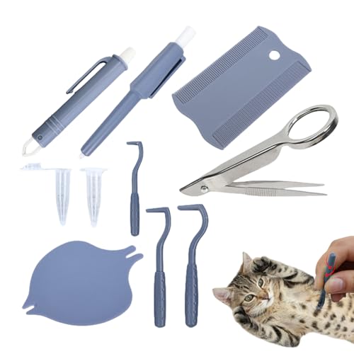Protoence Zeckenentferner Für Hunde | Flohzange Für Katzenwelpen Set,Leichtes Werkzeugset Zur Entfernung Von Flöhen Und Zecken Bei Hunden, Katzen, Welpen Und Kätzchen von Protoence