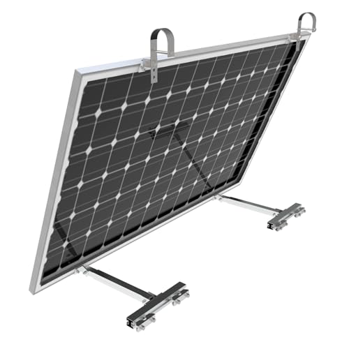 Protron Balkonkraftwerk Halterung Geländer Befestigung für PV Photovoltaik Solarpanel Montage aus Aluminium + Edelstahl (1x 2er Set - rund, 0% Mwst. Gemäß §12 Abs. 3 UStG) von Protron