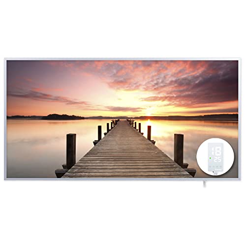 Protron Motiv Infrarotheizung Infrarot Panel Heizkörper Bild Elektroheizung Wandheizung mit Smart-Thermostat 720Watt 100x52cm (120383 - Steg) von Protron