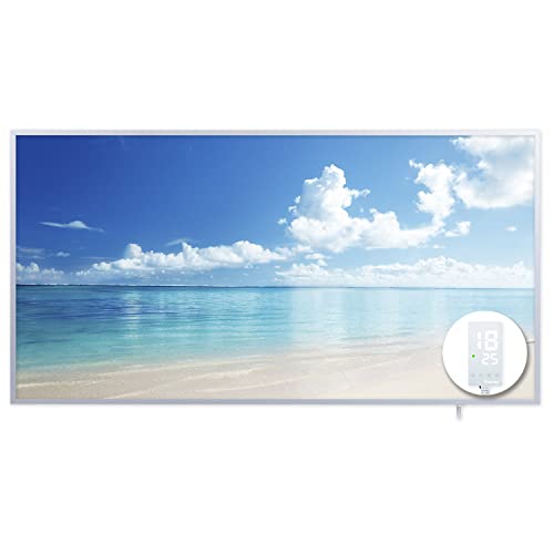 Protron Motiv Infrarotheizung Infrarot Panel Heizkörper Bild Elektroheizung Wandheizung mit Smart-Thermostat 720Watt 100x52cm (120390 - Seaside) von Protron