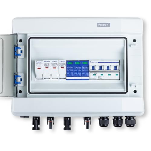 Protron PV GAK Solar Generatoranschlusskasten Photovoltaik DC Anschlusskasten Überspannungsschutz 1000V - T2 (DC-String 2/1 12M 3P 1000V T2, 19% MwSt.) von Protron