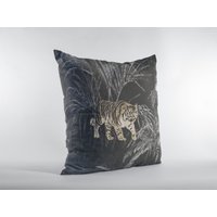 Fryetts Bengal Tiger Schwarz Paspelierter 18 "/ 45cm Kissenbezug von ProudFabricsShop