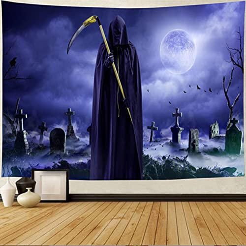 Proumhang Halloween Wandteppich,Wandbehang Dekoration,Blutige Horror Handabdrücke,Grabsteine,Geister Wandteppich für Halloween,Bettwäsche,Schlafzimmer,Wohnzimmer,Dekoration,Stil 16,150cm*130cm von Proumhang