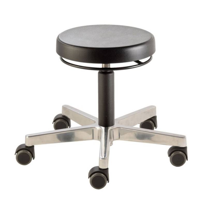 Prova Nova Arbeitshocker Laborhocker 3542, Sitzhöhe ca. 46 - 66cm, Rundsitz PU-Schaum, Rollen von Prova Nova