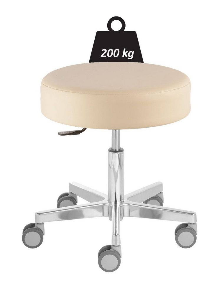 Prova Nova Arbeitshocker Rollhocker Puffi® Le Mans heavy 4208, Sitzhöhe ca. 48 -61 cm, 200 kg von Prova Nova