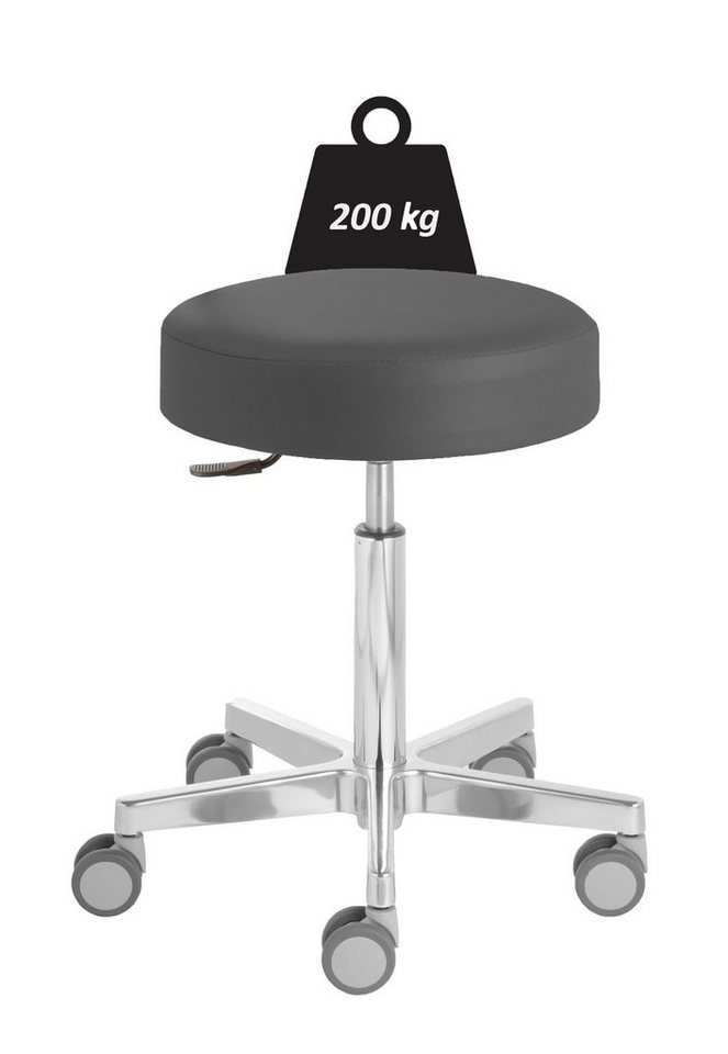 Prova Nova Arbeitshocker Rollhocker Puffi® Le Mans heavy 4209, Sitzhöhe ca. 53 -73 cm, 200 kg von Prova Nova