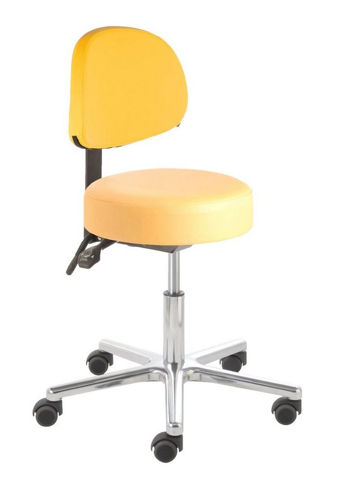 Prova Nova Arbeitshocker Rollhocker puffi®-swing 4350, Sitzhöhe ca. 45 -58 cm, mit Rückenteil von Prova Nova