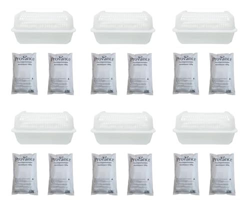 1-12 Boxen XL Luftentfeuchter Sets mit 2x1000g Granulat Raumentfeuchter (6x Box plus 12x 1000g Granulat) von Provance