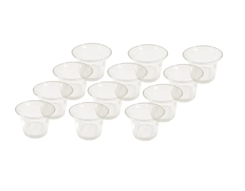 12 x Teelichtglas geschwungener Rand Ø 6,3 cm Oben Ø 4,4 cm unten Höhe 4,8 cm Votivkerzenhalter Tischdeko Dekoration Kerzen Optimale Größe auch als Dipschale verwendbar von Provance