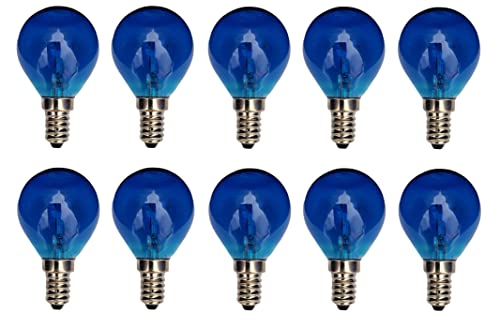 Provance Kugel Glühlampe 10er Set Glühbirne E14 25W 25 Watt 14 Lumen Farbe Blau klar von Provance