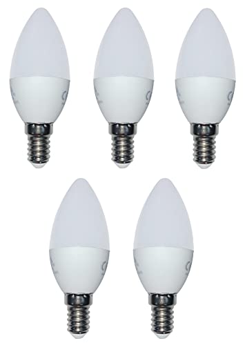 LED Lampe Energiesparlampe E14 5er Set LED Kerze 5x 4 Watt 320 Lumen kaltweiss 4000K von Provance