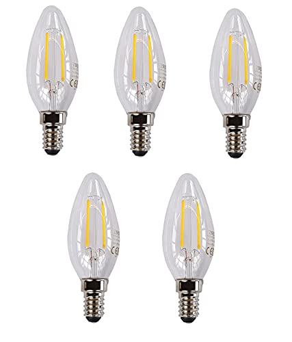 Provance LED Lampe Energiesparlampe E14 5er Set LED Kerze Filament 5x 2 Watt 5 x 250 Lumen warmweiss 2700K A++ entspricht einer 25W Standard Lampe NICHT DIMMBAR von Provance