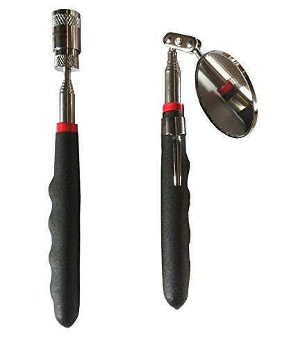 Pick up 2er Set Teleskop Werkzeugset LED Magnet Inspektionsspiegel Spiegel Heber (Magnet mit LED und Spiegel) von Provance