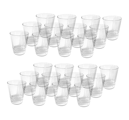 Provance 24 Stück Schnapsglas Shot Kurzer Shotgläser Tequila 2cl 4cl 20ml 40ml Vodkagläser Glas Standfest Verstärkter Boden Spülmaschinenfest Partygläser Getränkegläser von Provance