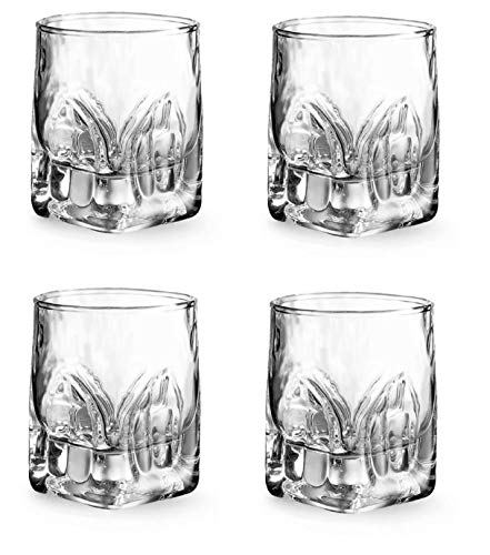Provance 4-teiliges Schnapsgläser-Set, Stamper Shotglas, Kristallglas, hochwertig und massiv, 55 ml von Provance