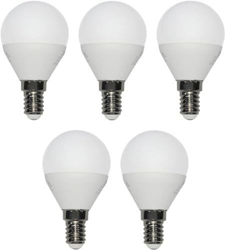 Provance 5 x LED Glühlampe Glühbirne Tropfen Kugel E14 5W Ersatz für 40W 470lm 3000K 230V von Provance