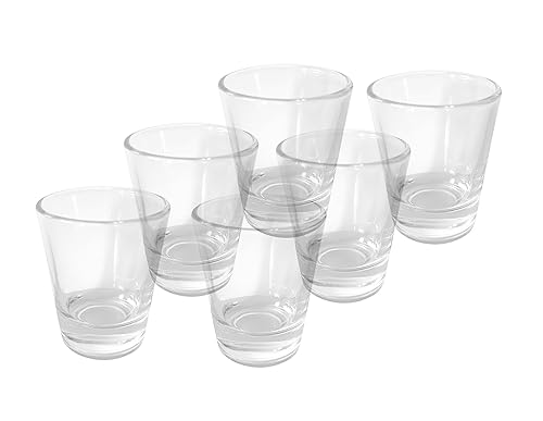 Provance 6 Stück Schnapsglas Shot Kurzer Shotgläser Tequila 2cl 4cl 20ml 40ml Vodkagläser Glas Standfest Verstärkter Boden Spülmaschinenfest Partygläser Getränkegläser von Provance