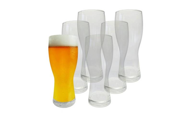 Provance Bierglas 6 x Bierglas Weizenbierglas 500 ml 0,5 Liter Ø 8,5 x 20cm, 500ml von Provance