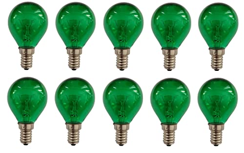 Provance Kugel Glühlampe 10er Set Glühbirne E14 25W 25 Watt 14 Lumen Farbe Grün klar von Provance