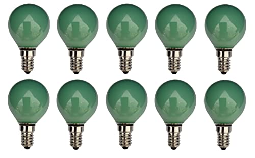 Provance Kugel Glühlampe Glühbirne E14 25W 25 Watt 14 Lumen Farbe Grün 10er Set von Provance