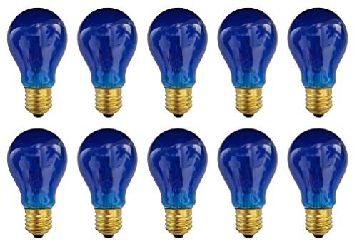 Provance Standard Glühbirne Glühlampe E27 25W 25 Watt 210 Lumen Farbe Blau klar 10er Set von Provance