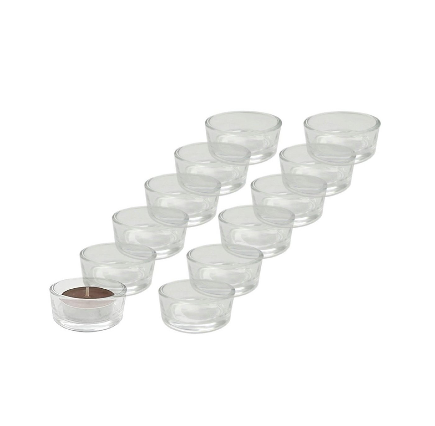 Provance Teelichthalter Teelichtgläser Teelichthalter 5 x 3,5 cm Glas Transparent (Set, 12 St), Glas von Provance
