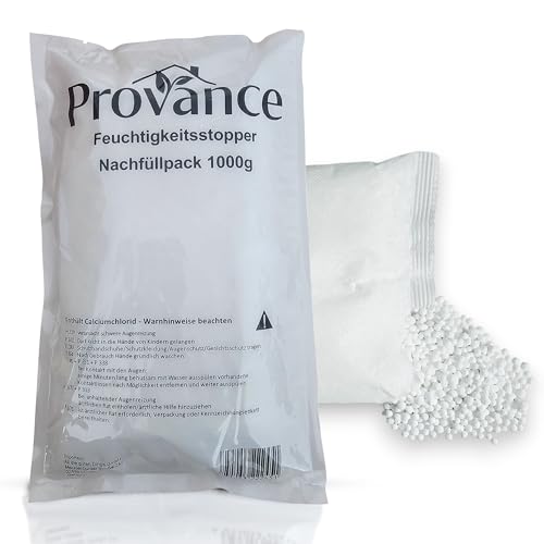 12er Pack Luftentfeuchter Granulat als Nachfüllpack, Entfeuchter Granulat 1000g als Raumentfeuchter Trockner, Schimmel- und Geruchsschutz (9,99-2,46€/kg) (12 Stück) von Provance