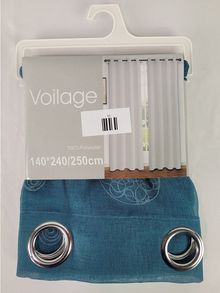 Provance Vorhang 2er Set Vorhänge 140*240/250 cm Farbe Blau von Provance