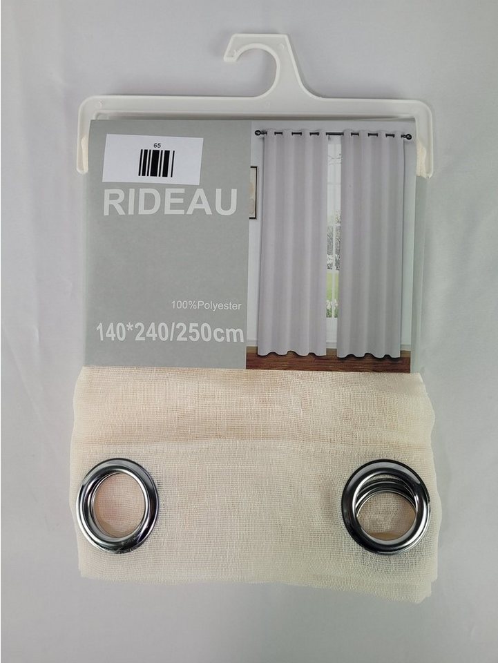 Provance Vorhang 2er Set Vorhänge Ösenvorhang 140*240/250 cm Beige von Provance