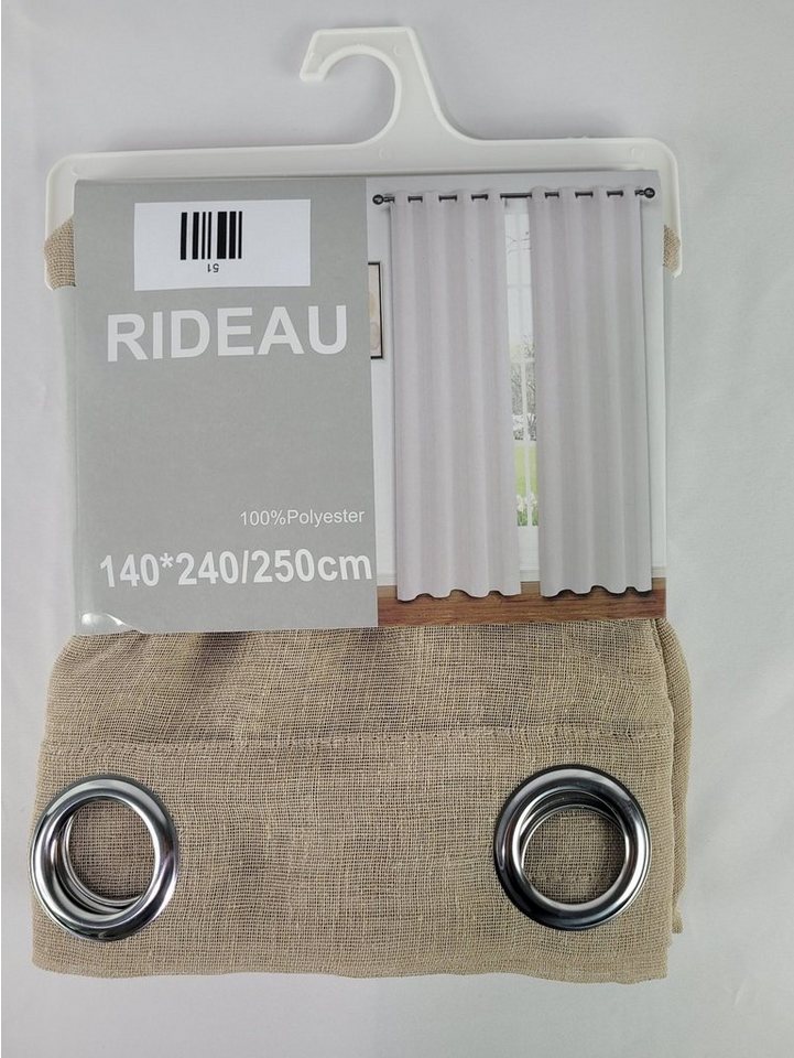 Provance Vorhang 2er Set Vorhänge Ösenvorhang 140*240/250 cm Beige Provance Vorhang 2er Set Vorhänge Ösenvorhang 140*240/250 cm Beige von Provance