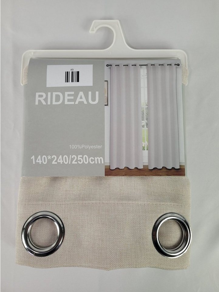 Provance Vorhang 2er Set Vorhänge Ösenvorhang 140*240/250 cm Beige von Provance