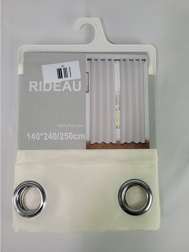 Provance Vorhang 2er Set Vorhänge Ösenvorhang 140*240/250 cm Beige von Provance